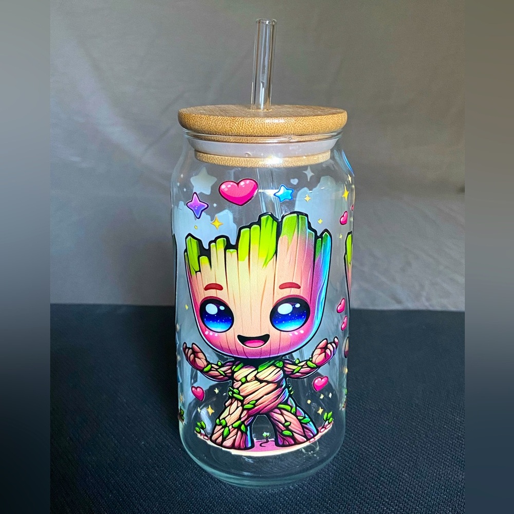 Groot Custom Glass Tumbler